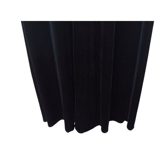 Vintage Tadashi Black Velvet Mesh Maxi Dress Rhinestone Formal  Long Sleeve M/L - Picture 10 of 16